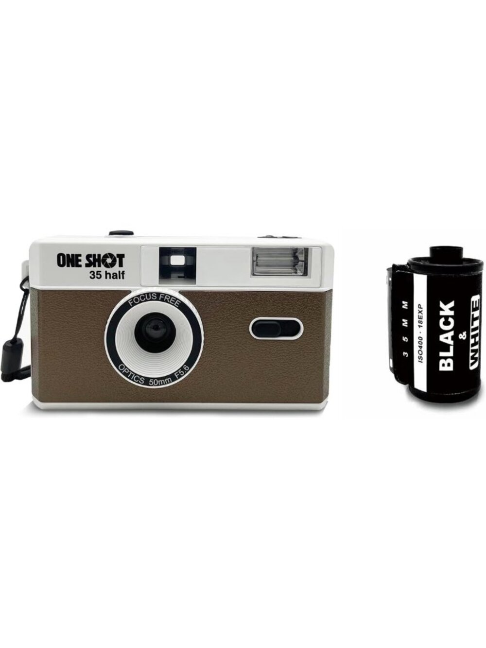 Reusable Retro 35mm Point and Shoot Camera with Built-in Flash & Film Included